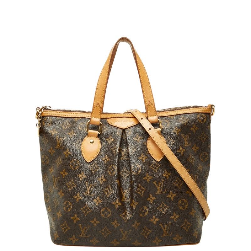 Louis Vuitton Monogram Palermo PM 2-Way Shoulder Bag Brown Leather