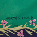 Hermes Carre 90 Hd'origny Flower Blooming Horse Scarf Large Green Multicolor — view 7