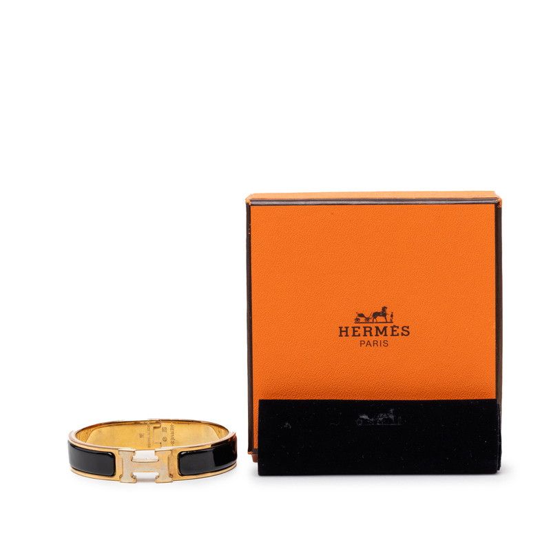 Hermes Click PM Bangle Bracelet Gold Enamel Plated — view 6