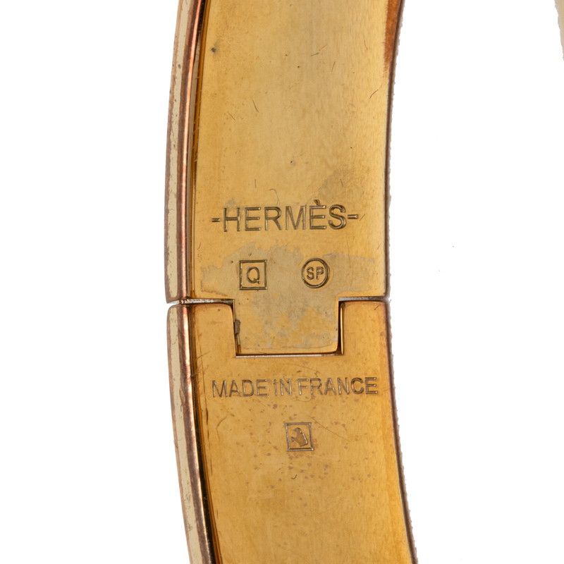 Hermes Click PM Bangle Bracelet Gold Enamel Plated — view 5