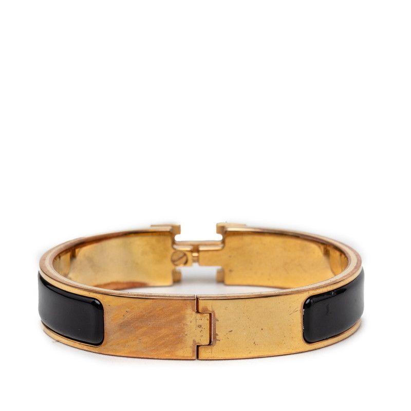 Hermes Click PM Bangle Bracelet Gold Enamel Plated — view 3