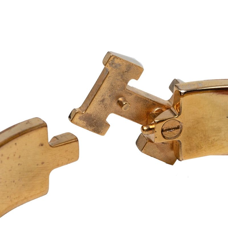 Hermes Click PM Bangle Bracelet Gold Enamel Plated — view 4