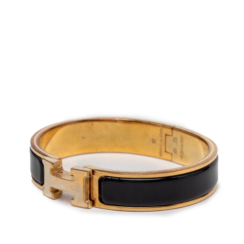 Hermes Click PM Bangle Bracelet Gold Enamel Plated — view 2