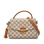 Louis Vuitton Damier Azur Croisette 2-Way Shoulder Bag White Leather