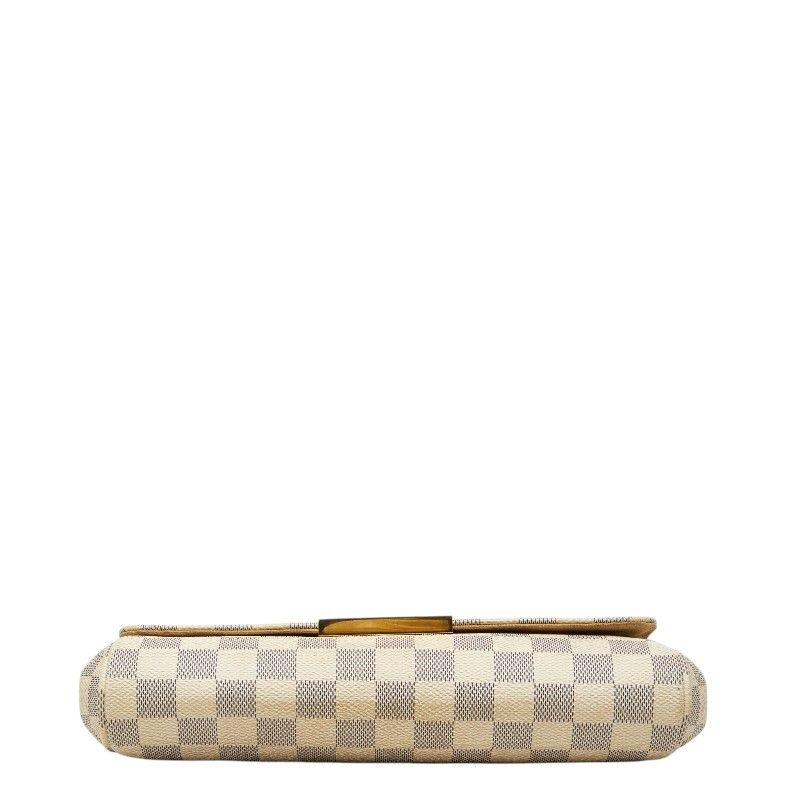 Louis Vuitton Damier Azur Favorite MM Chain Shoulder Bag White Leather — view 3