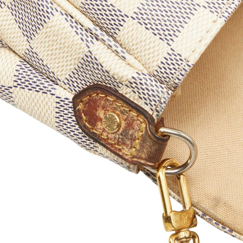 Louis Vuitton Damier Azur Favorite MM Chain Shoulder Bag White Leather — view 7