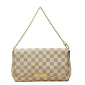 Louis Vuitton Damier Azur Favorite MM Chain Shoulder Bag White Leather