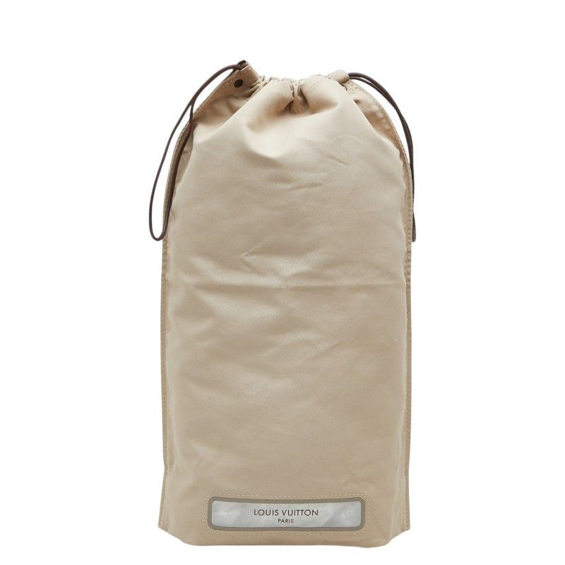 Louis Vuitton Monogram Us Chaussure Drawstring Pouch Gray Beige Polyester