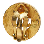 Chanel CC Logo Vintage Round Earrings Gold Plated — view 4