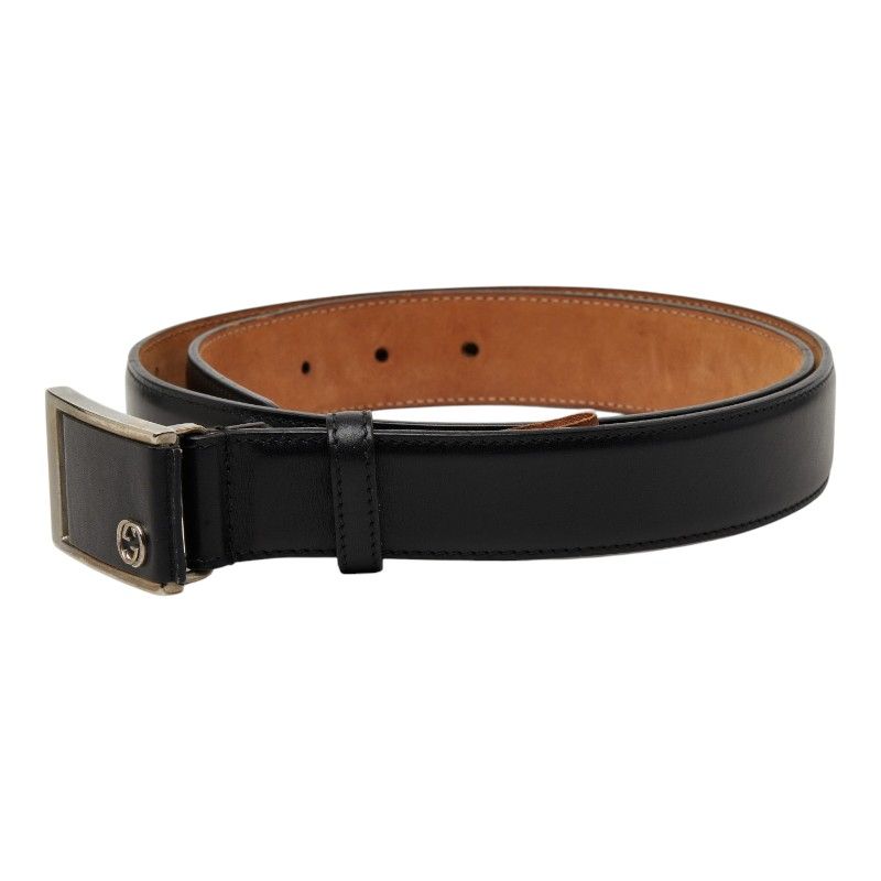 Gucci Interlocking Buckle Belt Black Leather — view 2