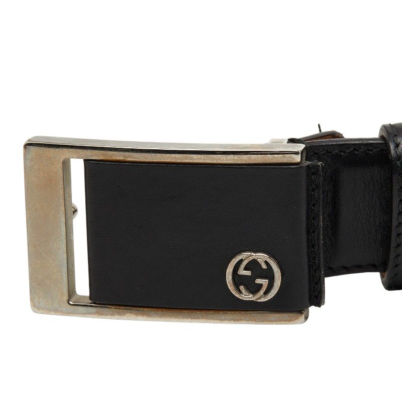 Gucci Interlocking Buckle Belt Black Leather — view 6