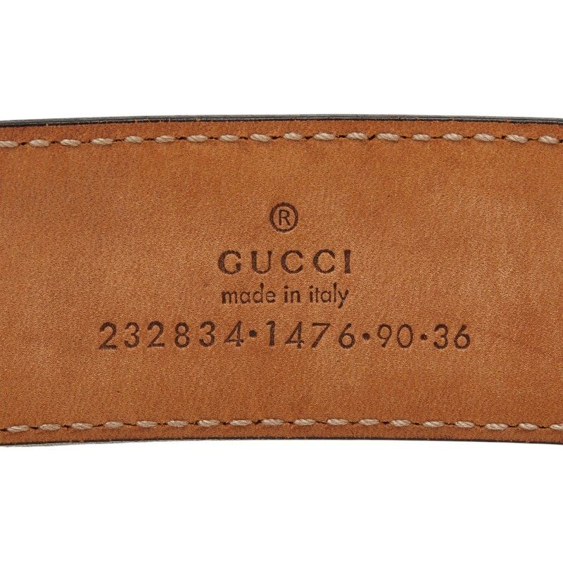 Gucci Interlocking Buckle Belt Black Leather — view 7