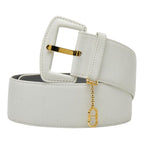 Dior CD Logo Charm Belt White Leather 1- Keychain