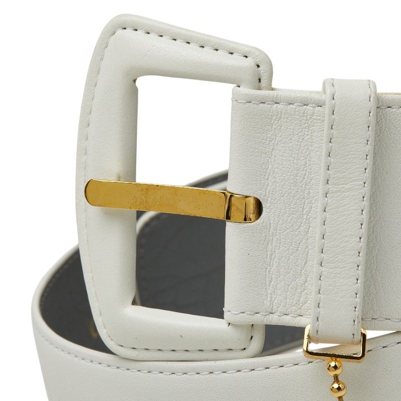 Dior CD Logo Charm Belt White Leather 1- Keychain — view 5