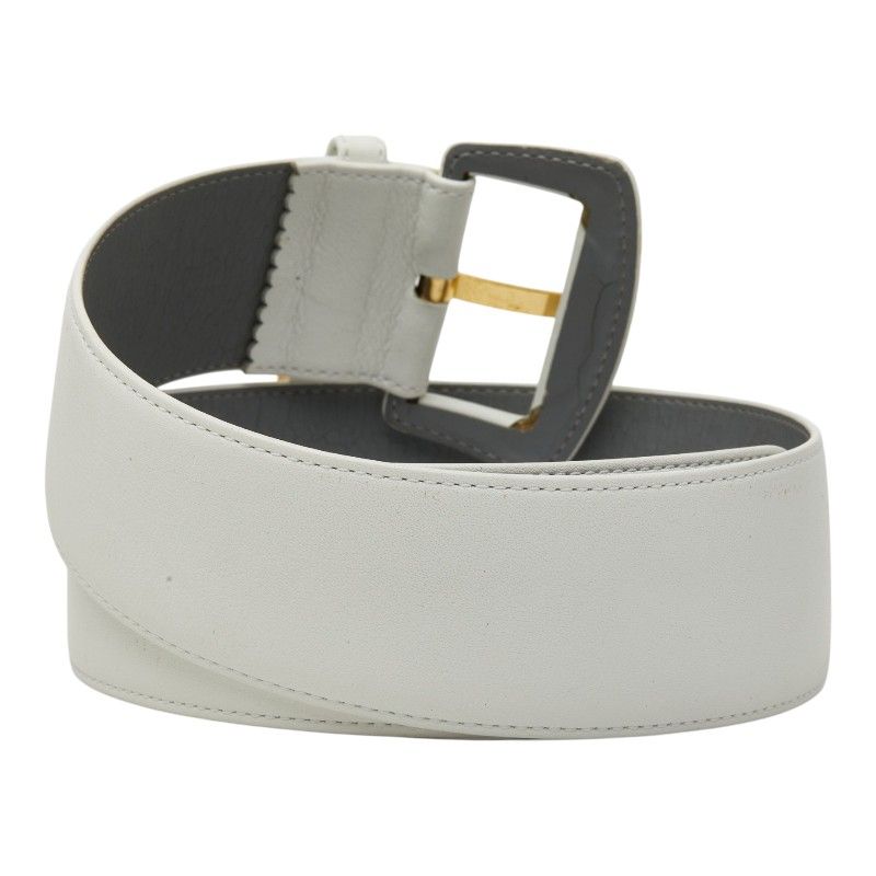 Dior CD Logo Charm Belt White Leather 1- Keychain — view 3