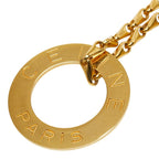 Celine Circle Logo Chain Pendant Gold Plated