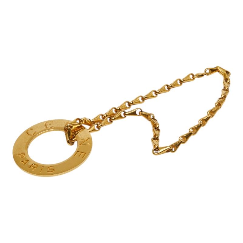 Celine Circle Logo Chain Pendant Gold Plated — view 2