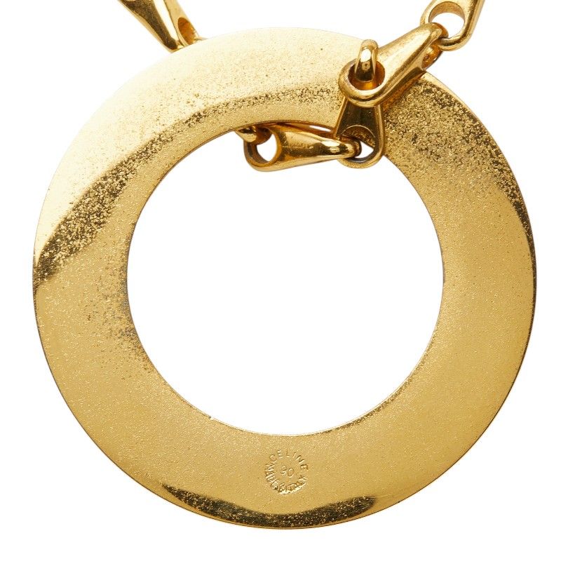 Celine Circle Logo Chain Pendant Gold Plated — view 4