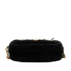 Gucci GG Marmont Crossbody Quilted Shoulder Bag Black Leather Velvet Biju — view 3