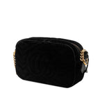 Gucci GG Marmont Crossbody Quilted Shoulder Bag Black Leather Velvet Biju — view 2