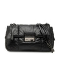 Prada Nappa Bomber Chain Shoulder Bag Black Leather