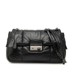 Prada Nappa Bomber Chain Shoulder Bag Black Leather