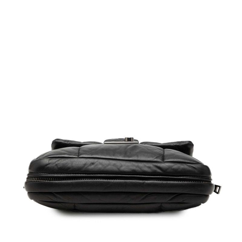 Prada Nappa Bomber Chain Shoulder Bag Black Leather — view 3