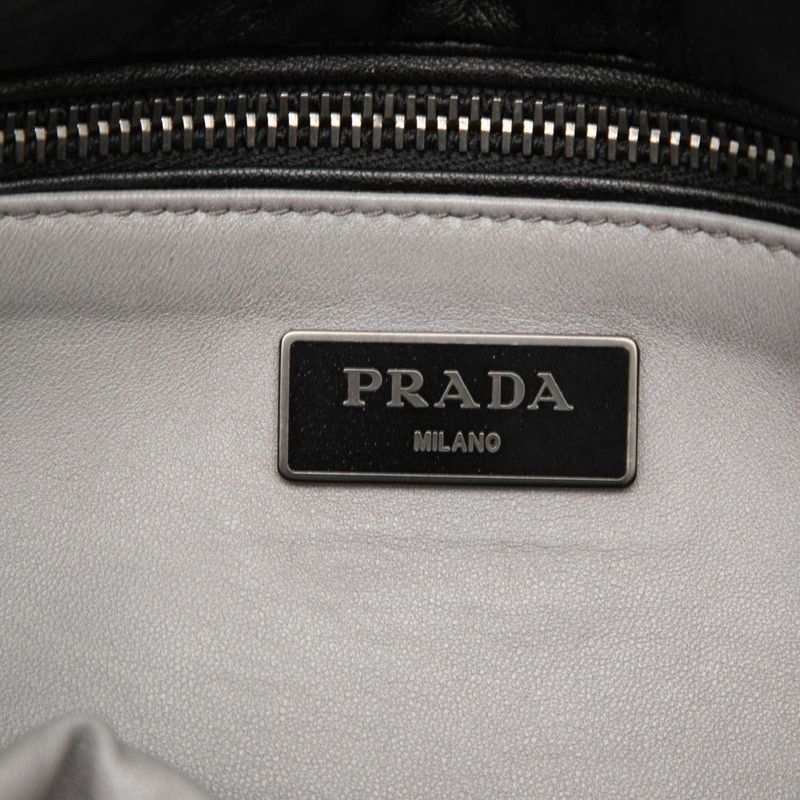 Prada Nappa Bomber Chain Shoulder Bag Black Leather — view 6