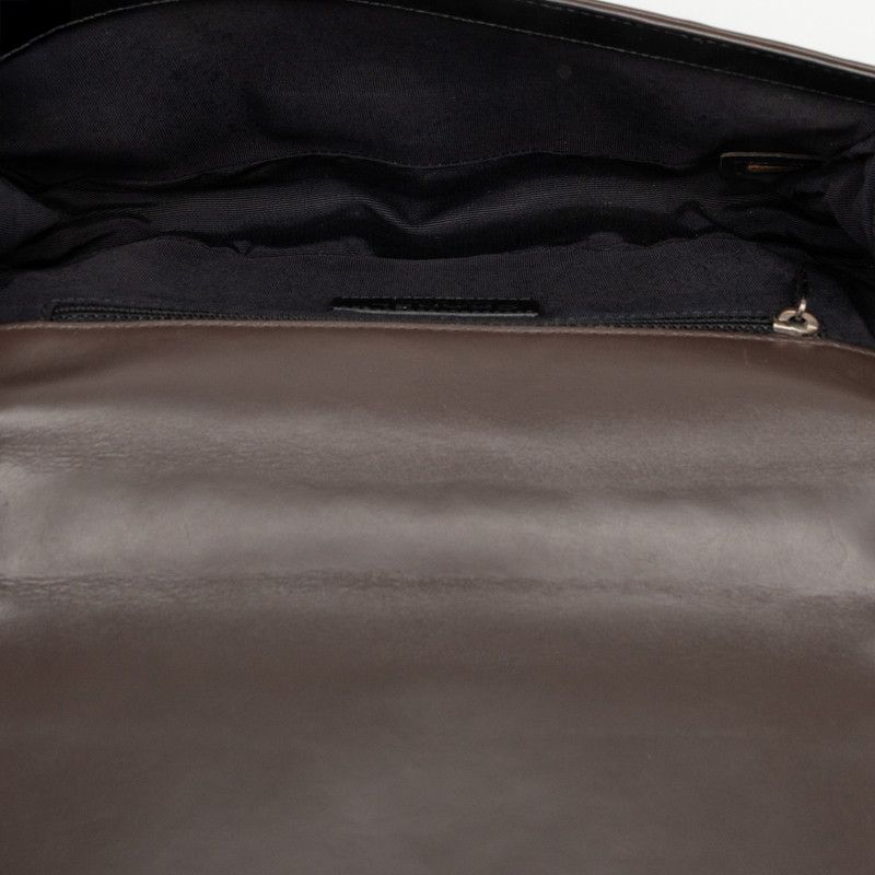 Chanel CC Logo Boy Chain Shoulder Bag Black Brown Leather — view 4