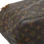 Louis Vuitton Monogram Neverfull GM Shoulder Bag Brown Leather — view 5