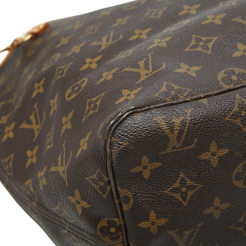 Louis Vuitton Monogram Neverfull GM Shoulder Bag Brown Leather — view 5