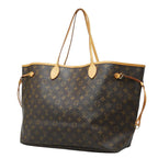 Louis Vuitton Monogram Neverfull GM Shoulder Bag Brown Leather — view 2