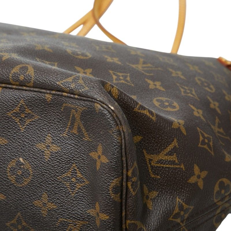 Louis Vuitton Monogram Neverfull GM Shoulder Bag Brown Leather — view 6