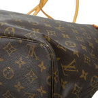 Louis Vuitton Monogram Neverfull GM Shoulder Bag Brown Leather — view 6