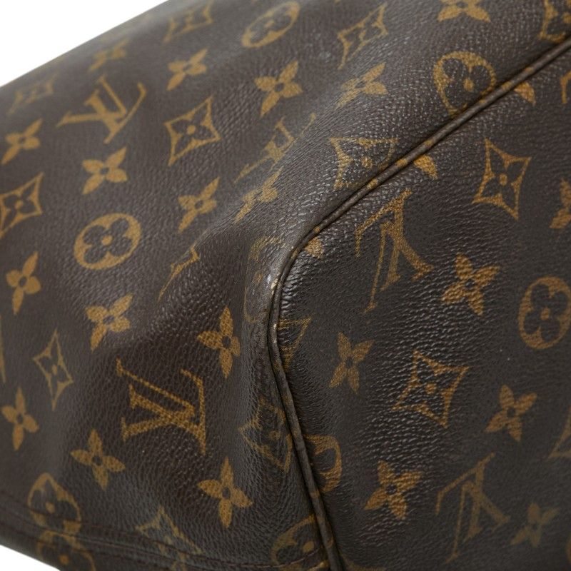 Louis Vuitton Monogram Neverfull GM Shoulder Bag Brown Leather — view 7