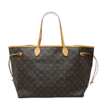 Louis Vuitton Monogram Neverfull GM Shoulder Bag Brown Leather