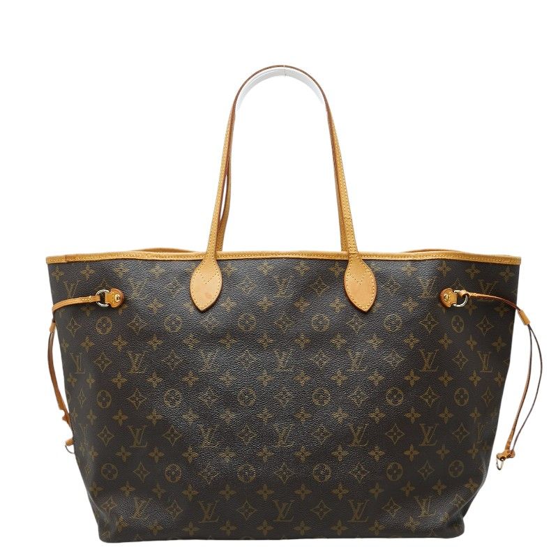 Louis Vuitton Monogram Neverfull GM Shoulder Bag Brown Leather