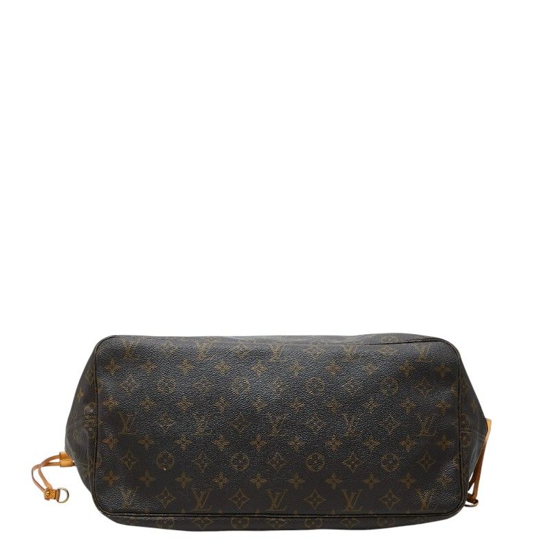 Louis Vuitton Monogram Neverfull GM Shoulder Bag Brown Leather — view 3