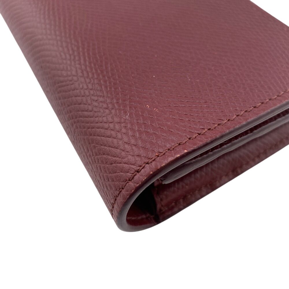 Celine Bel Large Flap Wallet Card Holder Coin Purse Wine — view 4
