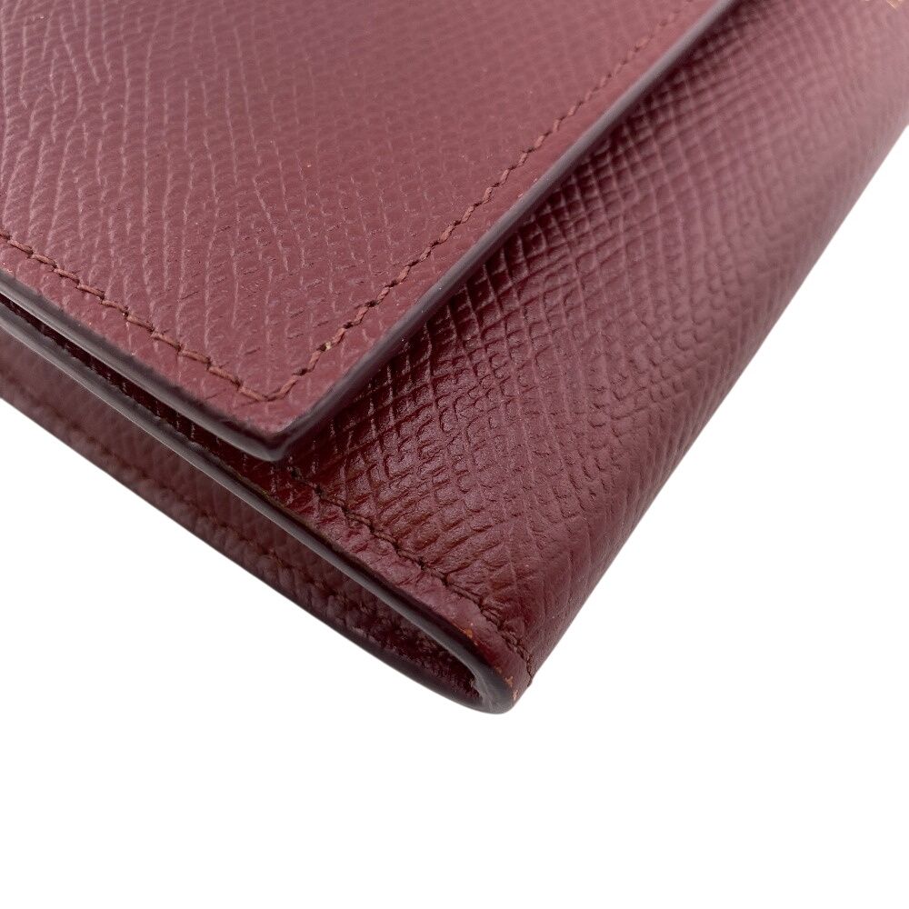 Celine Bel Large Flap Wallet Card Holder Coin Purse Wine — view 3