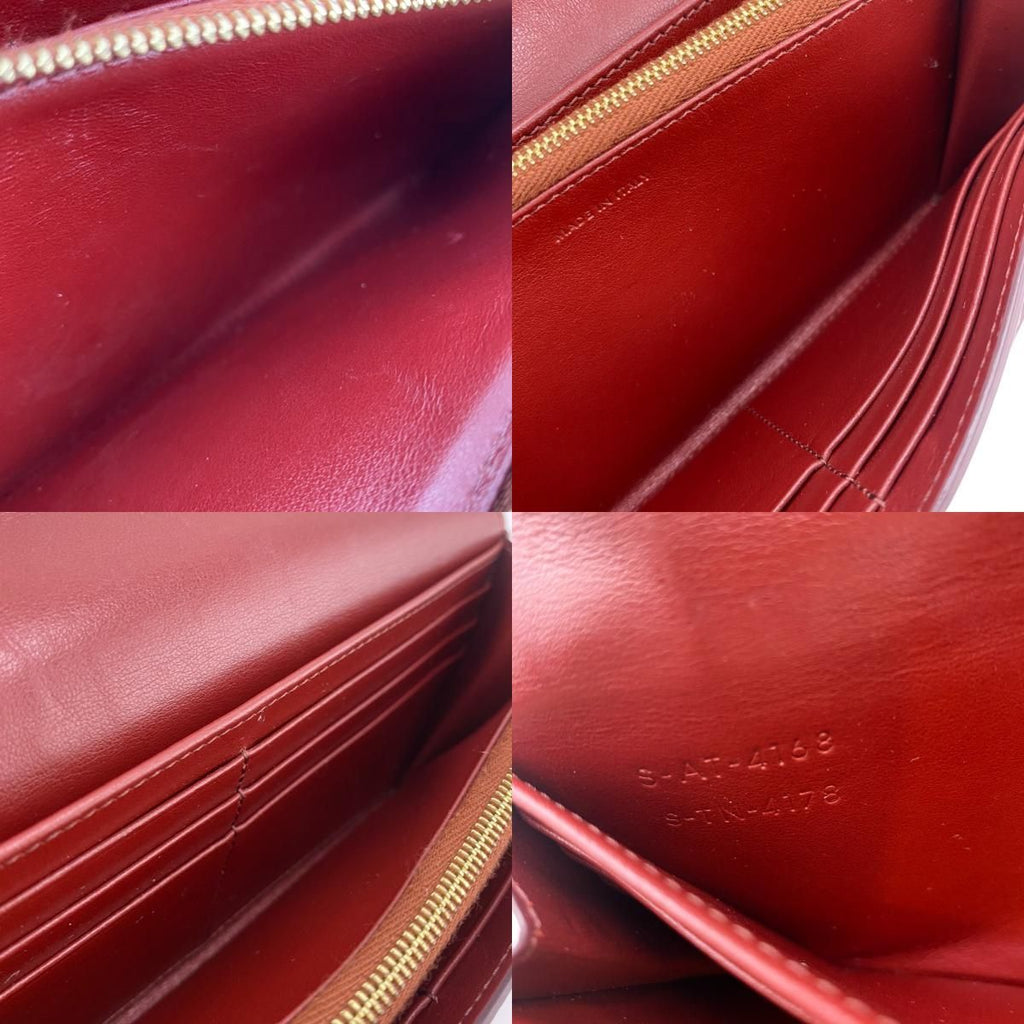 Celine Bel Large Flap Wallet Card Holder Coin Purse Wine — view 8