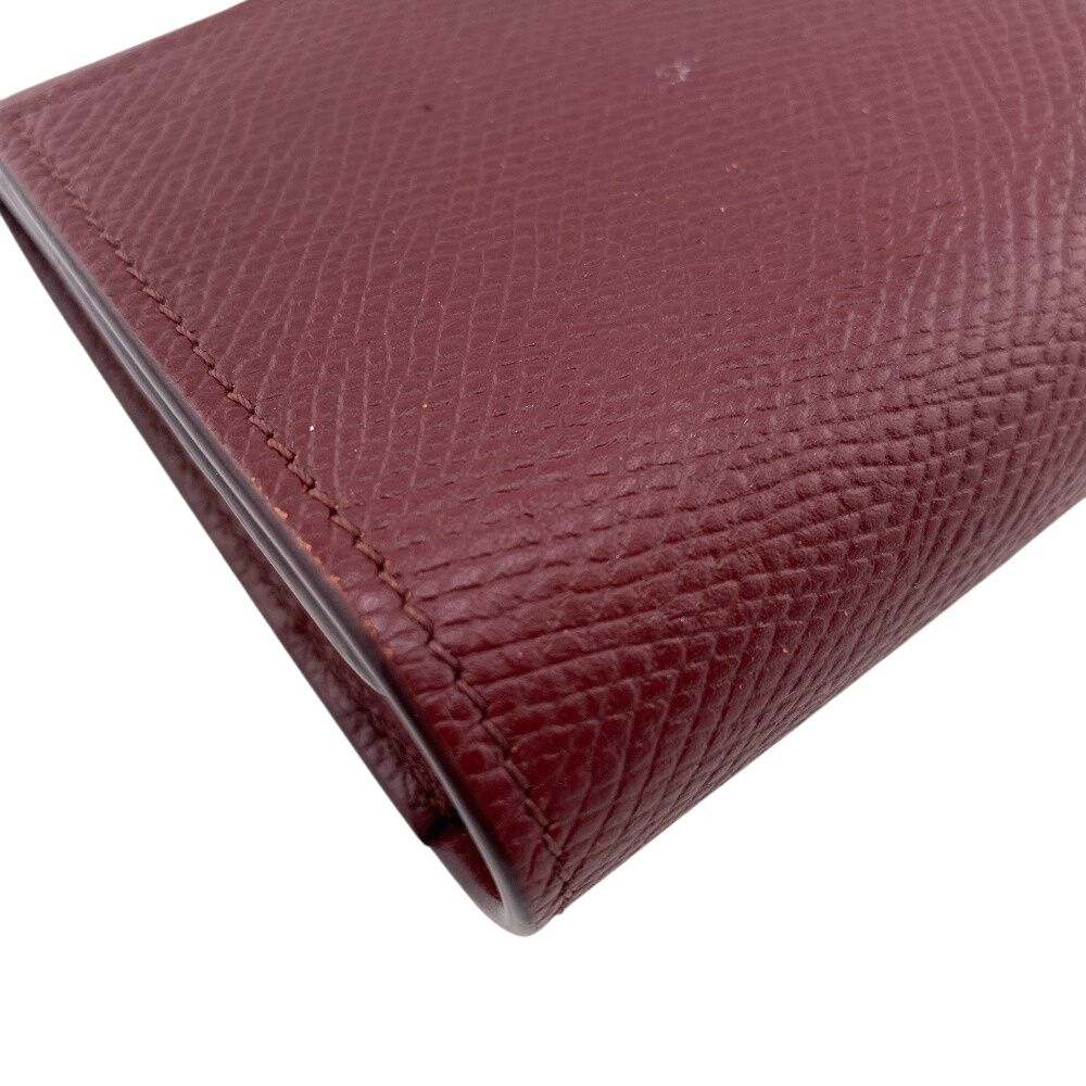 Celine Bel Large Flap Wallet Card Holder Coin Purse Wine — view 5