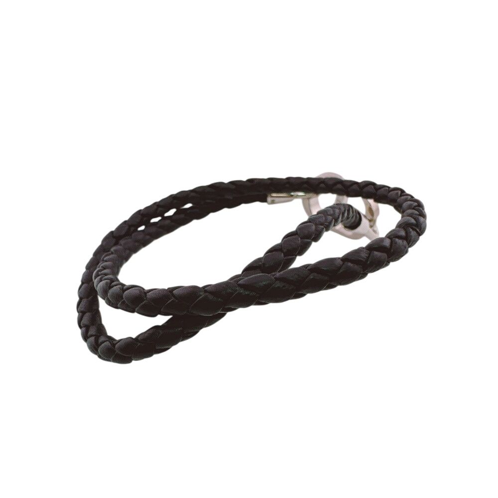 Dior Black Silver Choker Necklace 2-Way Braided Bangle CD Logo Bracelet — view 8