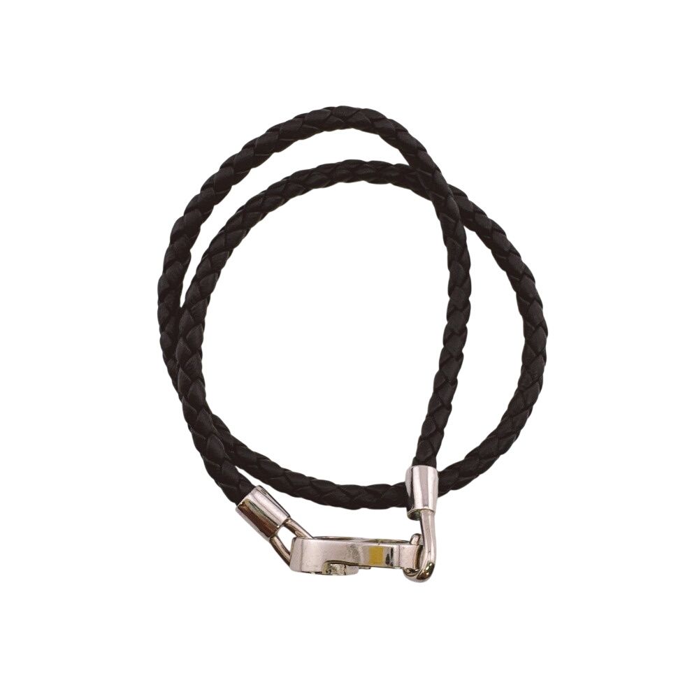 Dior Black Silver Choker Necklace 2-Way Braided Bangle CD Logo Bracelet — view 6