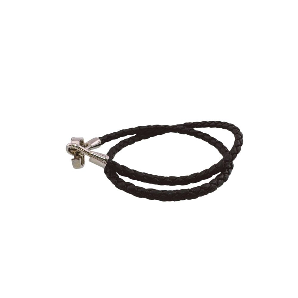 Dior Black Silver Choker Necklace 2-Way Braided Bangle CD Logo Bracelet — view 3