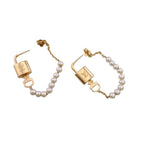 Louis Vuitton Cadena Key Chain Pearl Lock Earrings — view 8