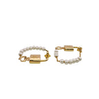 Louis Vuitton Cadena Key Chain Pearl Lock Earrings — view 3
