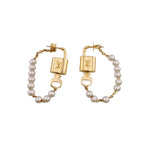 Louis Vuitton Cadena Key Chain Pearl Lock Earrings — view 2