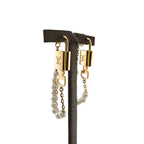 Louis Vuitton Cadena Key Chain Pearl Lock Earrings — view 5