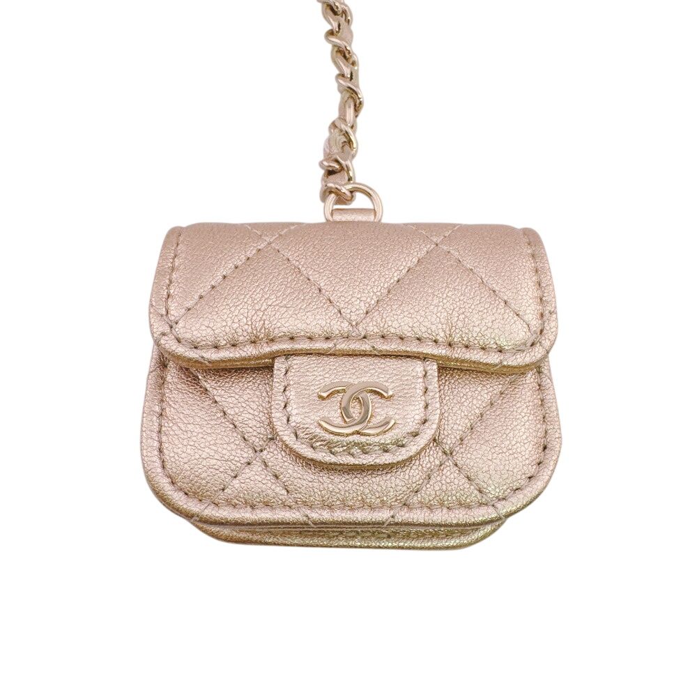 Chanel Airpods Case Chain Pouch Ear Zip Around Quilted Coin — view 4
